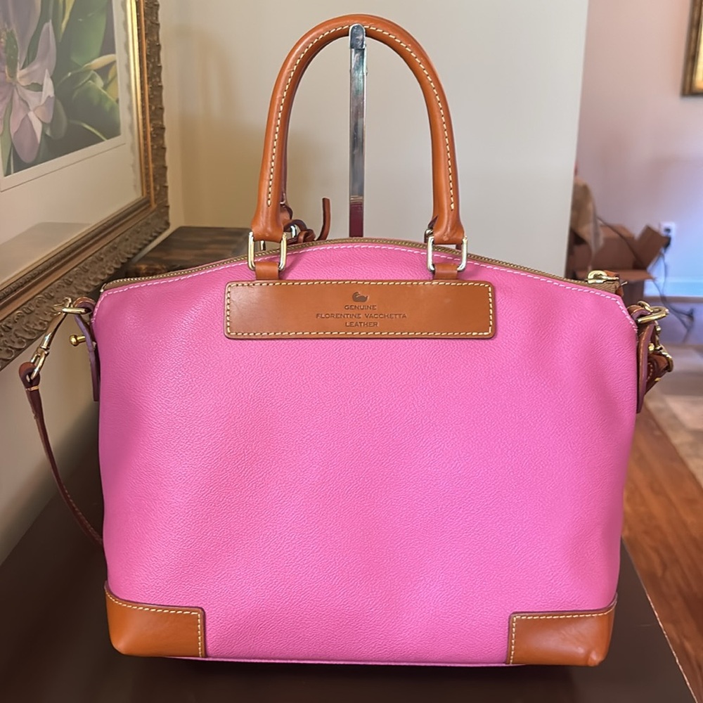 Dooney & Bourke Pink and Tan Satchel - Picture 3 of 16